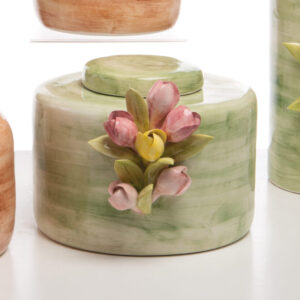 VASO BASSO CON TULIPANI