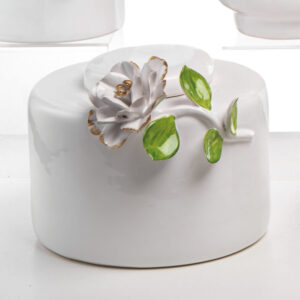 VASO BASSO CON ROSA